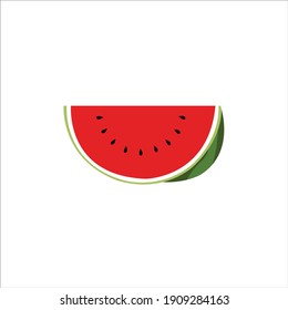 Red Chinese Watermelon Icon Vector Design.