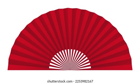 A red Chinese wind paper fan vector illustration material