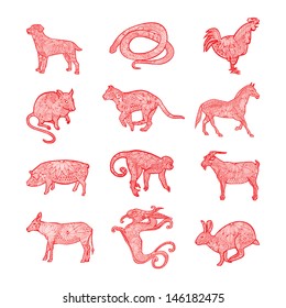 Red Chinese zodiac collection