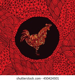 Red Chinese zodiac sign - Rooster