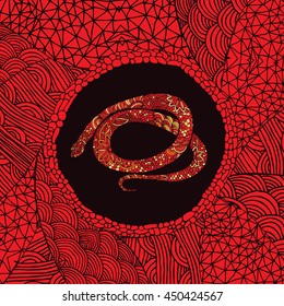 Red Chinese zodiac sign - Snake