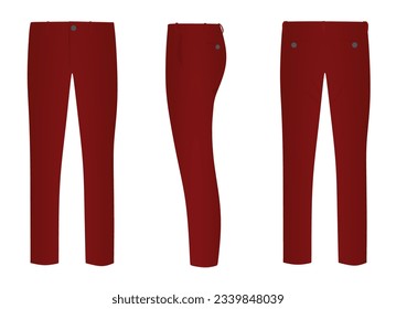 pantalones de chino rojo. ilustración vectorial