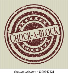 Red Chock-a-block distress grunge stamp