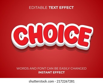 red choice text effect template	