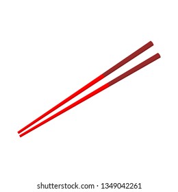 red chopsticks isolated on white background. vector illustration