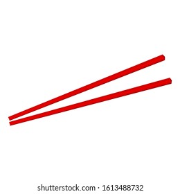 red chopsticks isolated on white background. vector illustration