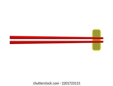 Red Chopsticks Simple Illustration Vector