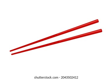 Red Chopsticks In Vector Icon