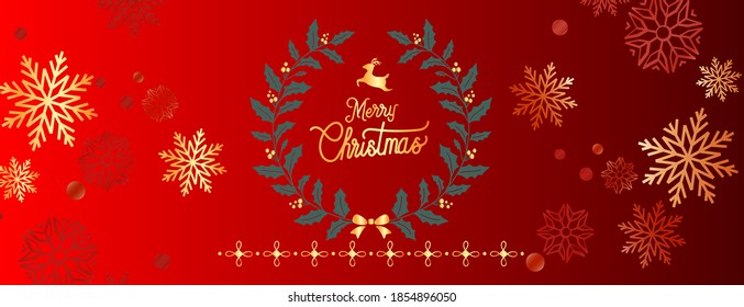 Banner de navidad roja, pancarta de navidad roja con flex de nieve
