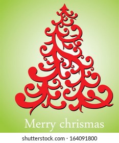 red chris mas tree vector