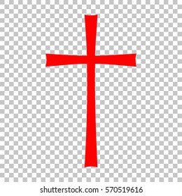 Red Christian cross on a background isolate. Stylish vector illustration