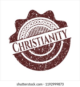 Red Christianity distress rubber grunge stamp