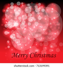 Red Christmas abstract background with bokeh lights