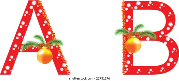 Red Christmas alphabet