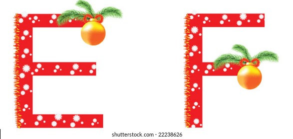 Red Christmas alphabet