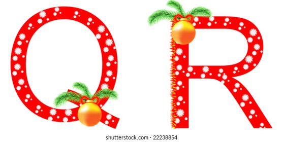 Red Christmas alphabet