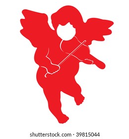 Red christmas angel vector isolated on white