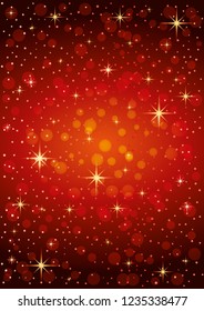 Red christmas background, banner, card, flyer, voucher.