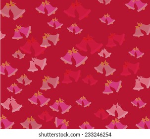 Red Christmas background with bells