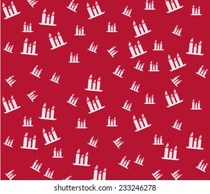 Red Christmas background with candles