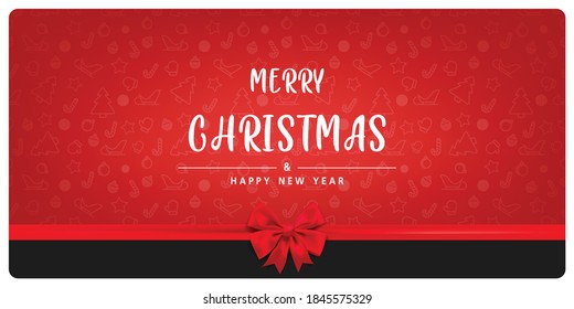 Red Christmas Background. Chic Christmas Greeting Card. Invitation card design. vector and illustration.