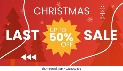 Fondo de Navidad roja con textura de círculo y sol para la pancarta, presentación y plantilla de fondo. Última venta de Navidad 