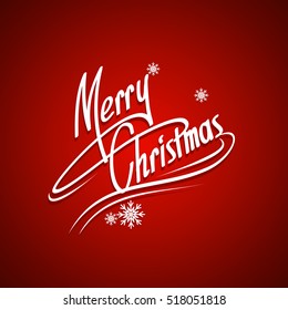 Red Christmas background with decorative type