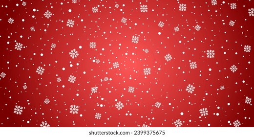 Red Christmas background design. Design using snowflakes and falling snow. Use this design to make postcards, posters, backdrops, gift wrapping paper or anything else.