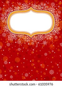 red christmas background with christmas elements,  vector illustration