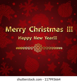 Red Christmas background with golden text