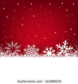 Red Christmas Background On A Winter Theme With A Beautiful Falling Snow