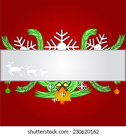 Red Christmas background and paper 