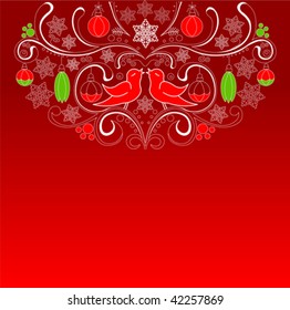 Red Christmas background with place for copy\space. Christmas Card