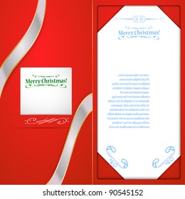 Red christmas background to postcard with space for Your message