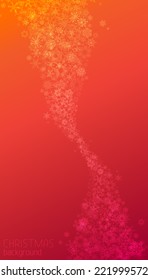 Red Christmas background. Set of snowflakes on red background. Snowflakes abstract wave. There is place for your text.