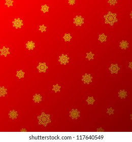 Red Christmas Background With Snow