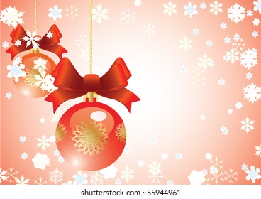 Red Christmas background with snowflake