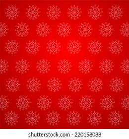 Red Christmas background with snowflakes