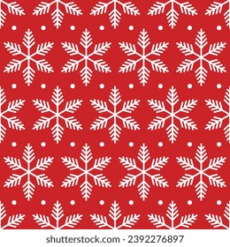 Fondo de Navidad Rojo con copos de nieve