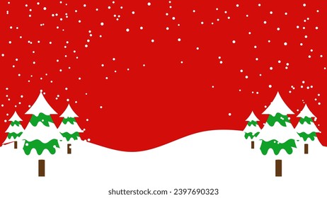 Red christmas background with snowflakes