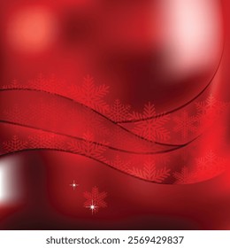 Red Christmas Background With Snowflakes