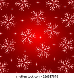 Red christmas background with snowflakes 