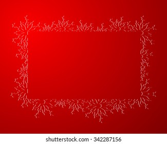 Red Christmas background with snowflakes