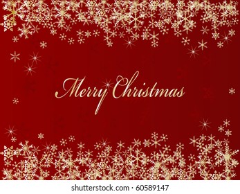 Red christmas background with snowflakes