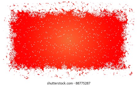 red christmas background with snowflakes