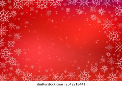 Fondo de Navidades rojas con copos de nieve. Navidades de fondo de copo de nieve. EPS 10