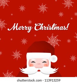 Red Christmas Background With Snowflakes, Vector Illustration