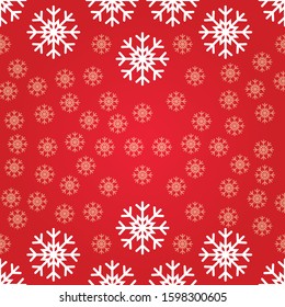 Red Christmas Background with snowflakes, vector illustration