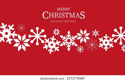 Roter Weihnachtshintergrund mit Schneeflocken. Vektorgrafik