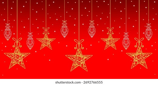 red christmas background with snowflakes. Vector eps